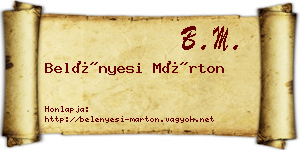 Belényesi Márton névjegykártya